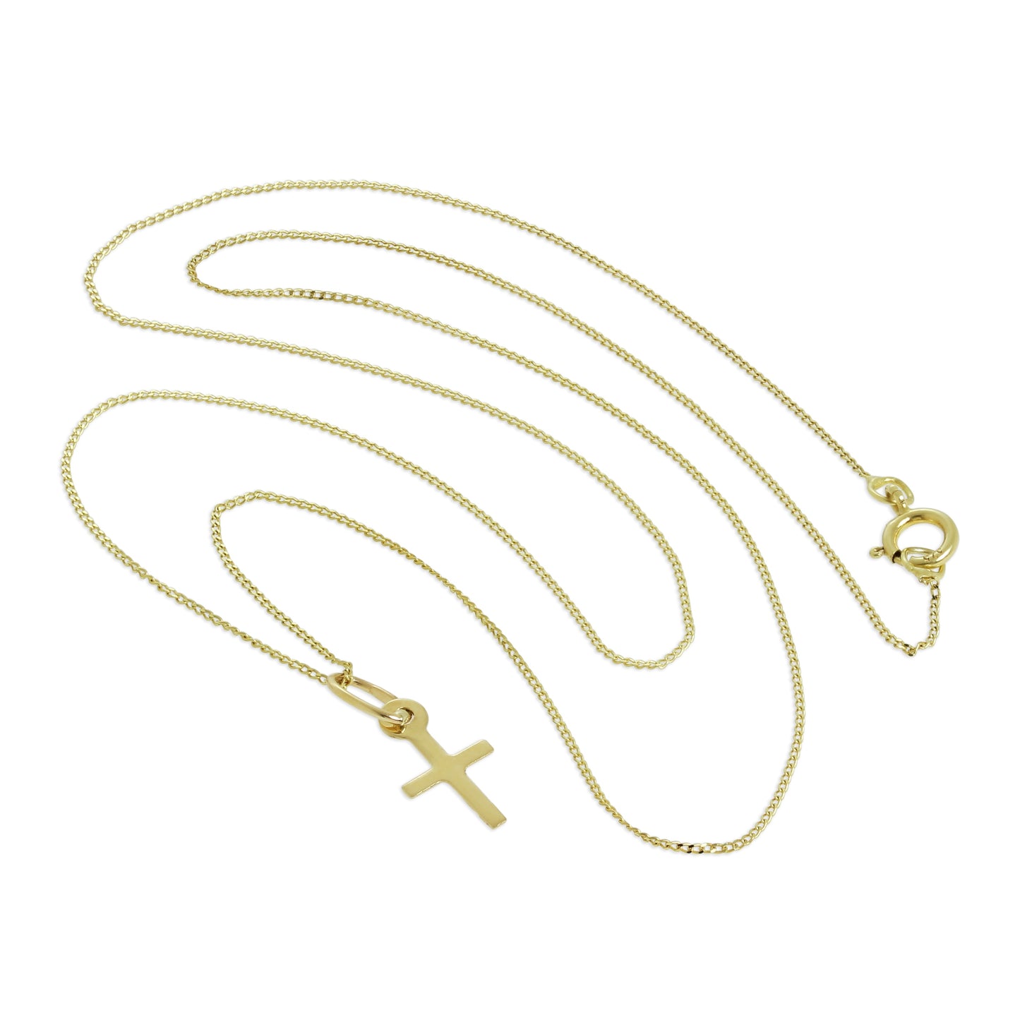 Collier pendentif croix minuscule en or 9 carats de 40 à 50 cm