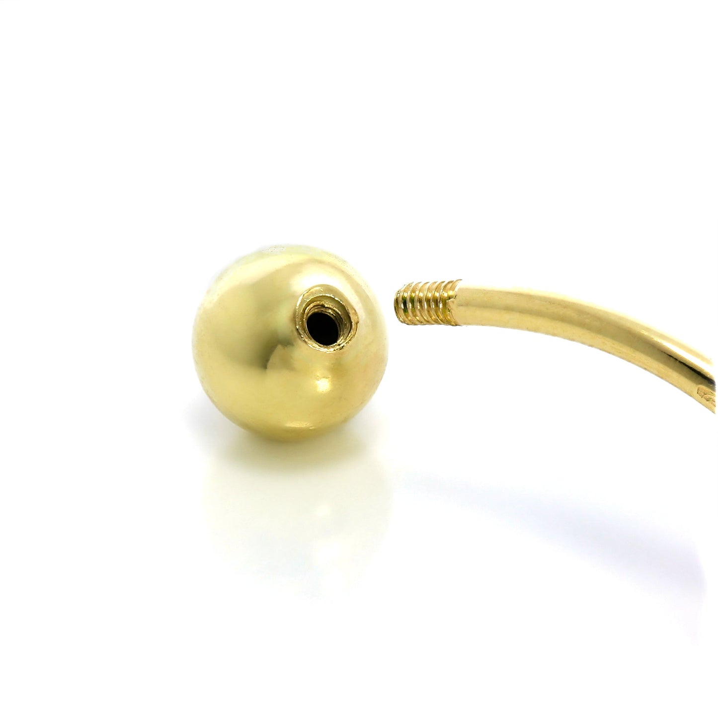 Piercing nombril en or 9 carats avec boule en cristal CZ transparent rond de 6 mm