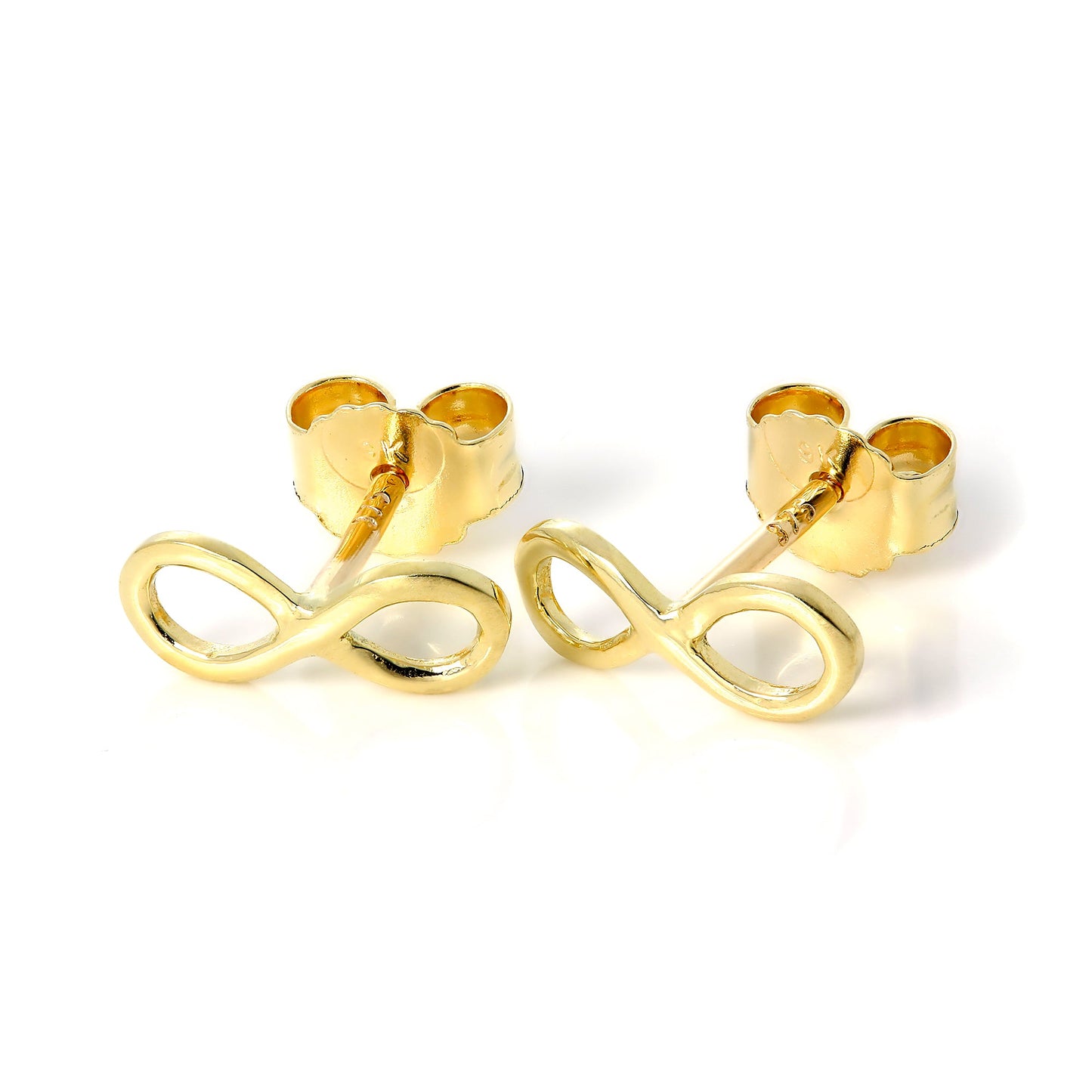 Boucles d'oreilles à tige en or 9 carats avec boucle infinie