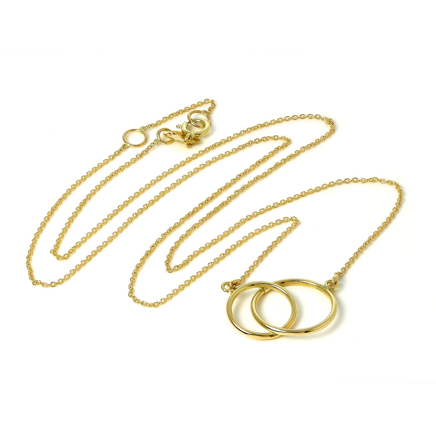 Collier avec pendentif créoles entrelacées en or 9 carats de 40 cm