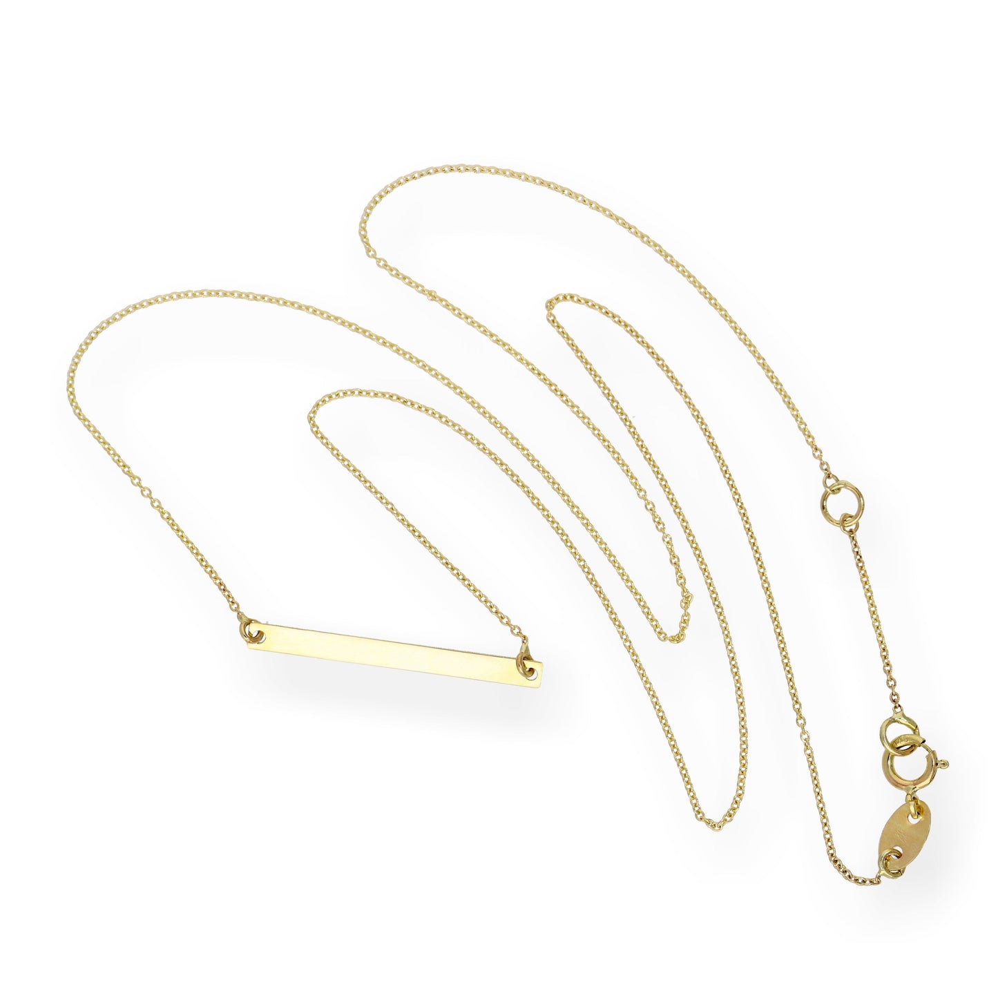 Collier avec plaque d'identification fine en or 9 carats