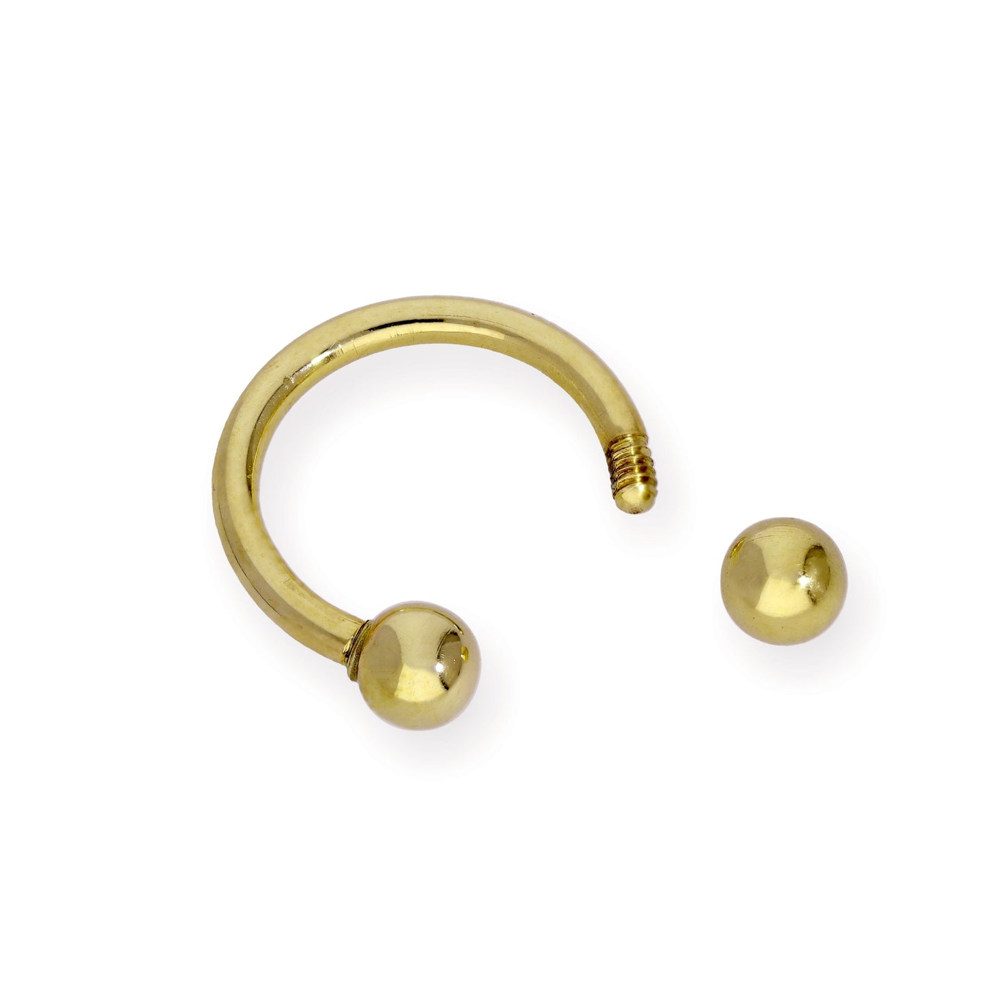 Barre de septum en fer à cheval avec boule en or 9 carats