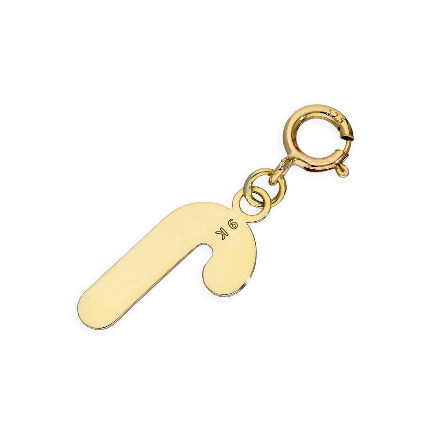 Breloque à clip en or 9 carats en forme de canne à sucre