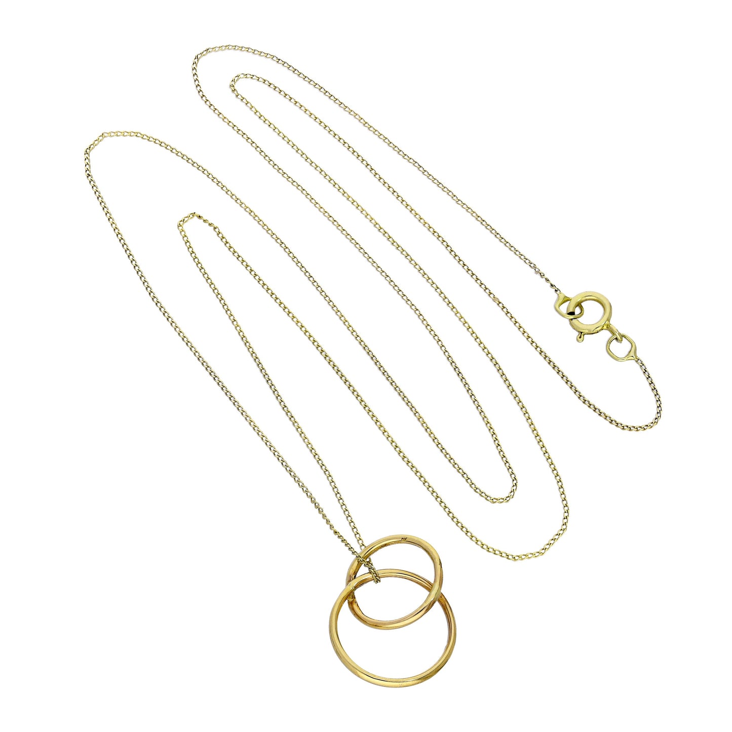 Collier avec pendentif créoles entrelacées en or 9 carats, 40 à 50 cm