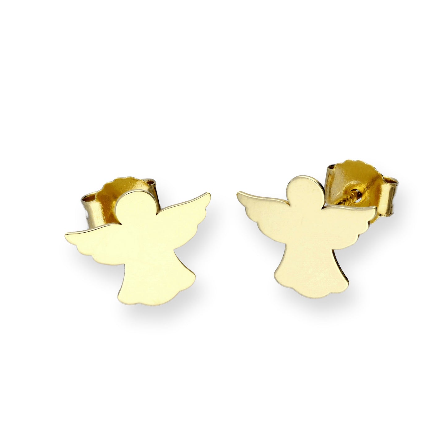 Boucles d'oreilles à tige en or 9 carats avec ange