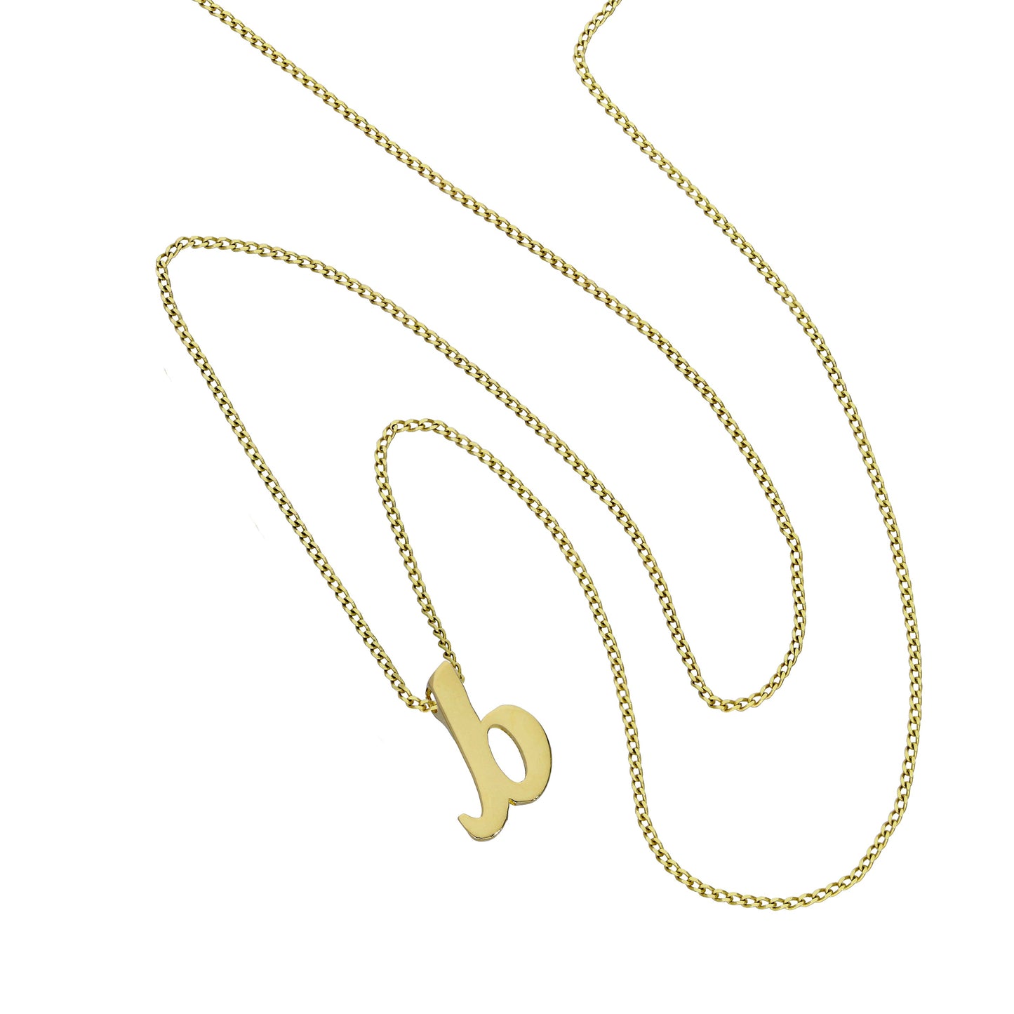 Collier pendentif minuscule lettre B en or 9 carats, 40 à 50 cm