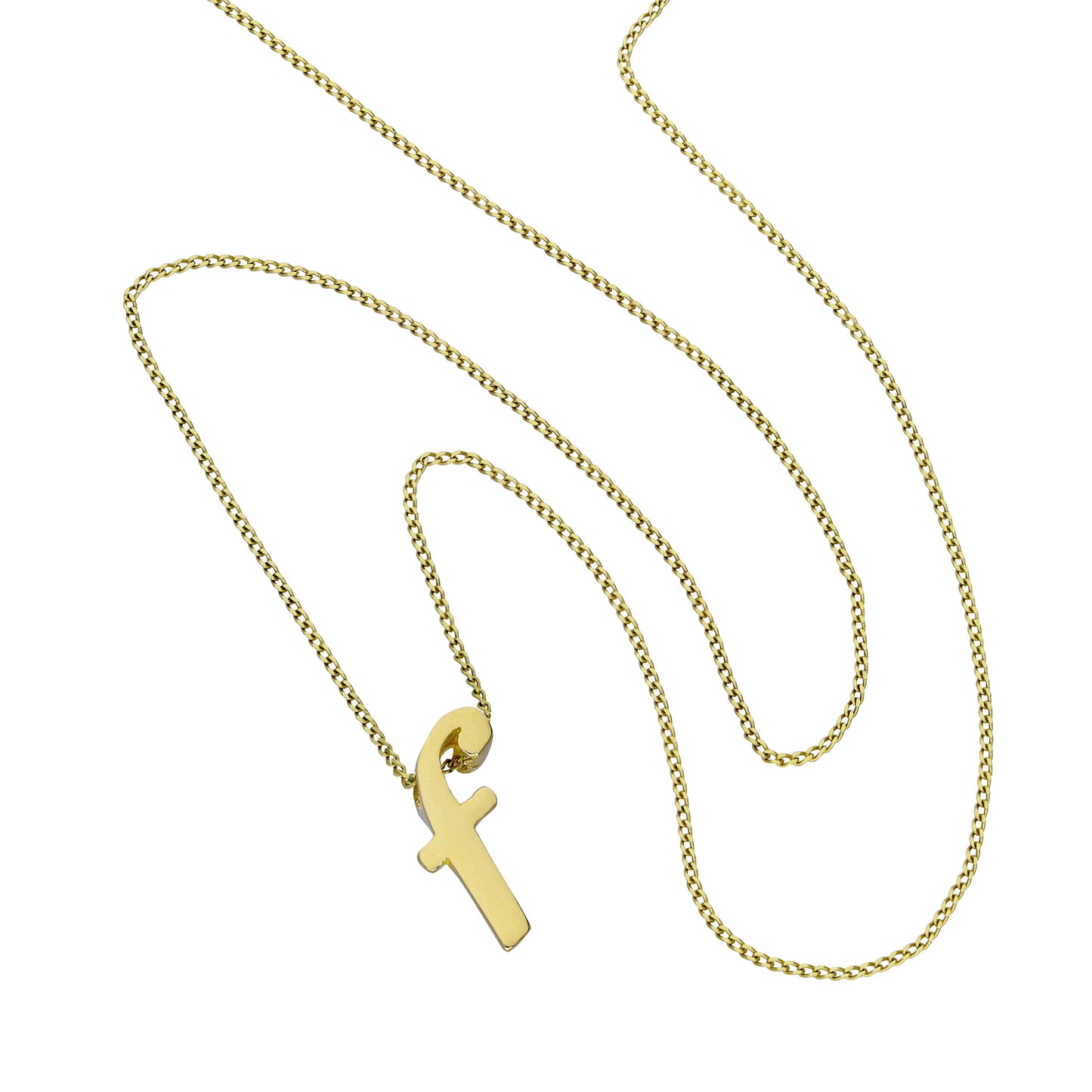 Collier avec pendentif minuscule lettre F en or 9 carats, 40 à 50 cm