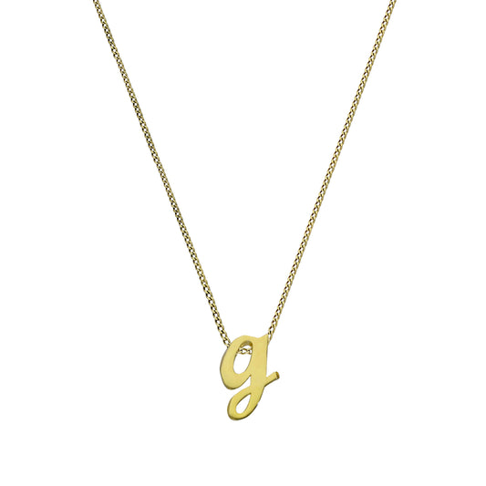 Collier avec pendentif minuscule lettre G en or 9 carats, 40 à 50 cm