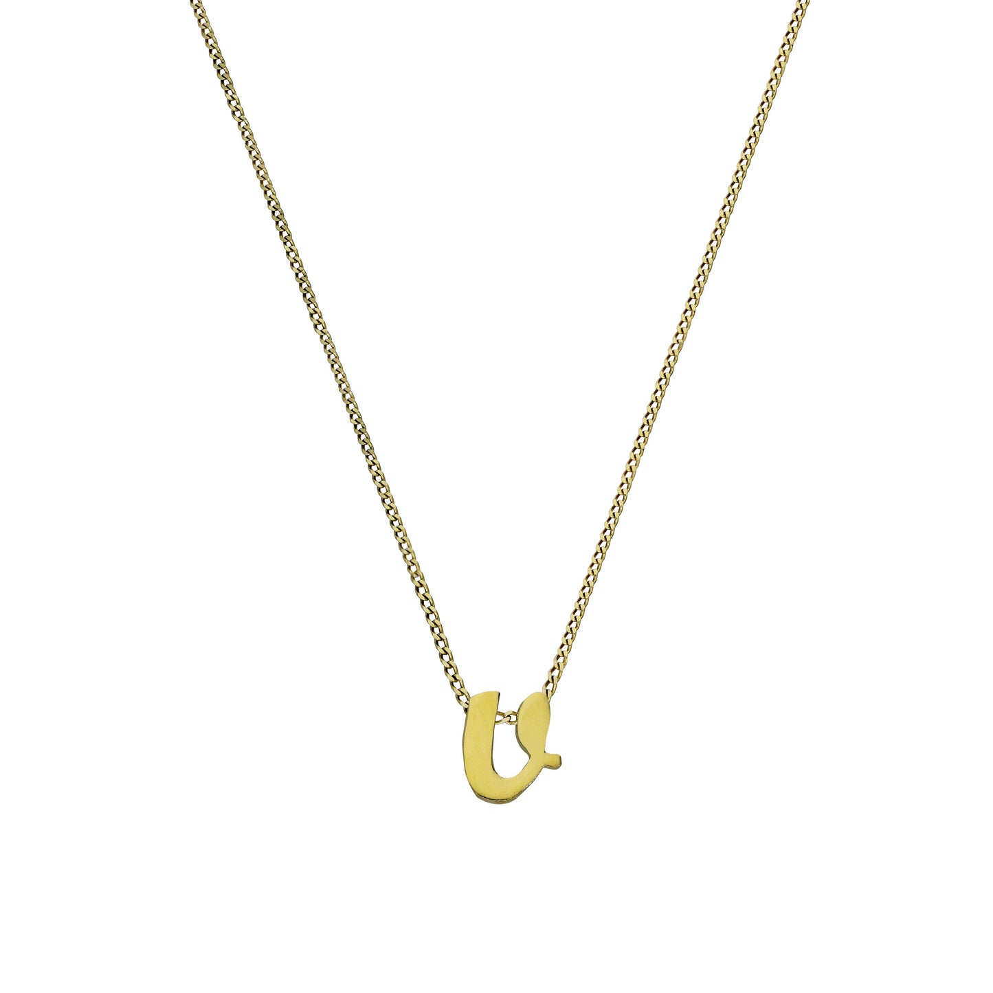 Collier pendentif minuscule lettre U en or 9 carats, 40 à 50 cm
