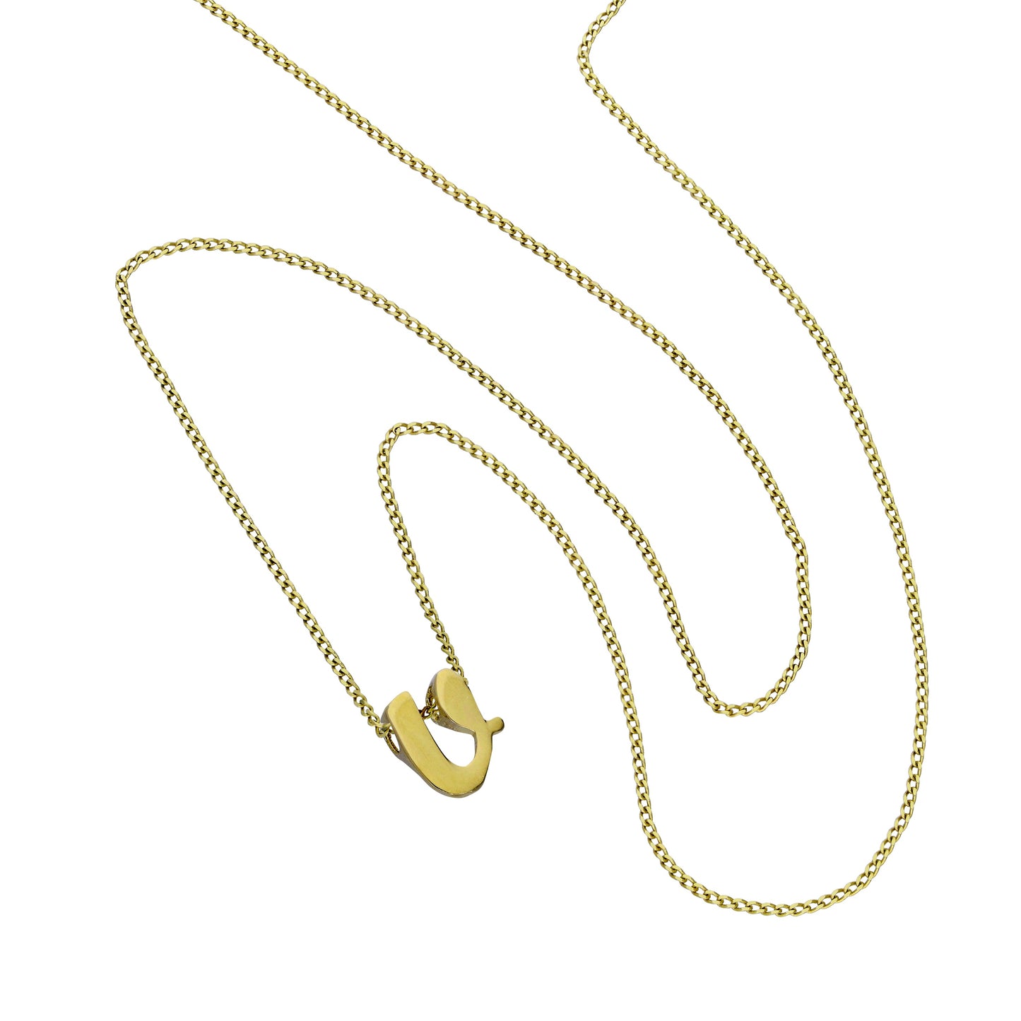 Collier avec pendentif minuscule lettre V en or 9 carats, 40 à 50 cm