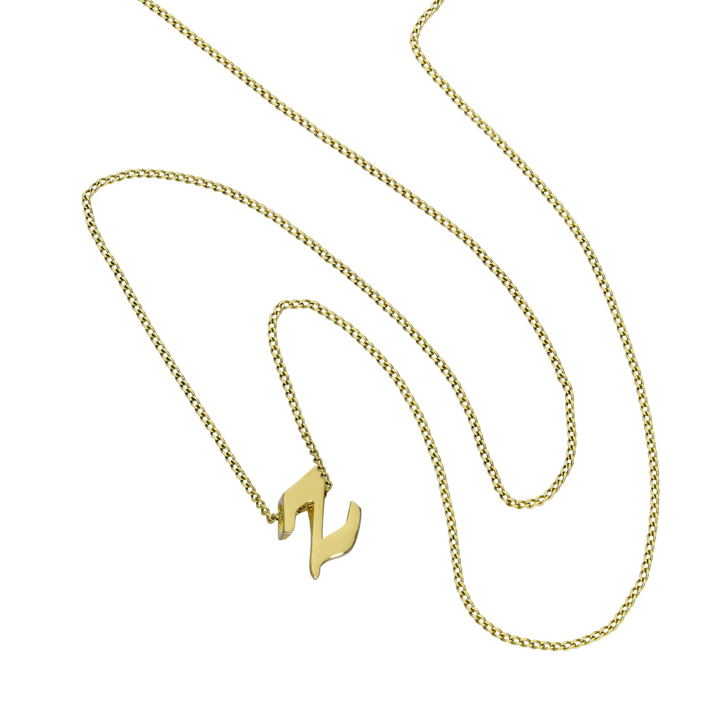 Collier pendentif minuscule lettre Z en or 9 carats, 40 à 50 cm
