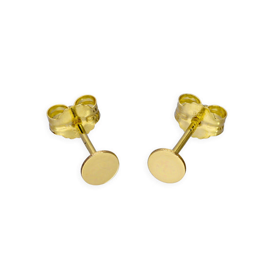 Boucles d'oreilles à tige en or 9 carats avec cercle plat