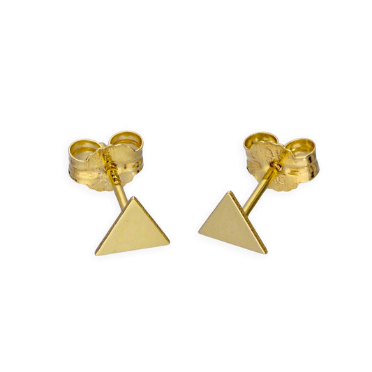 Boucles d'oreilles à tige triangulaires plates en or 9 carats