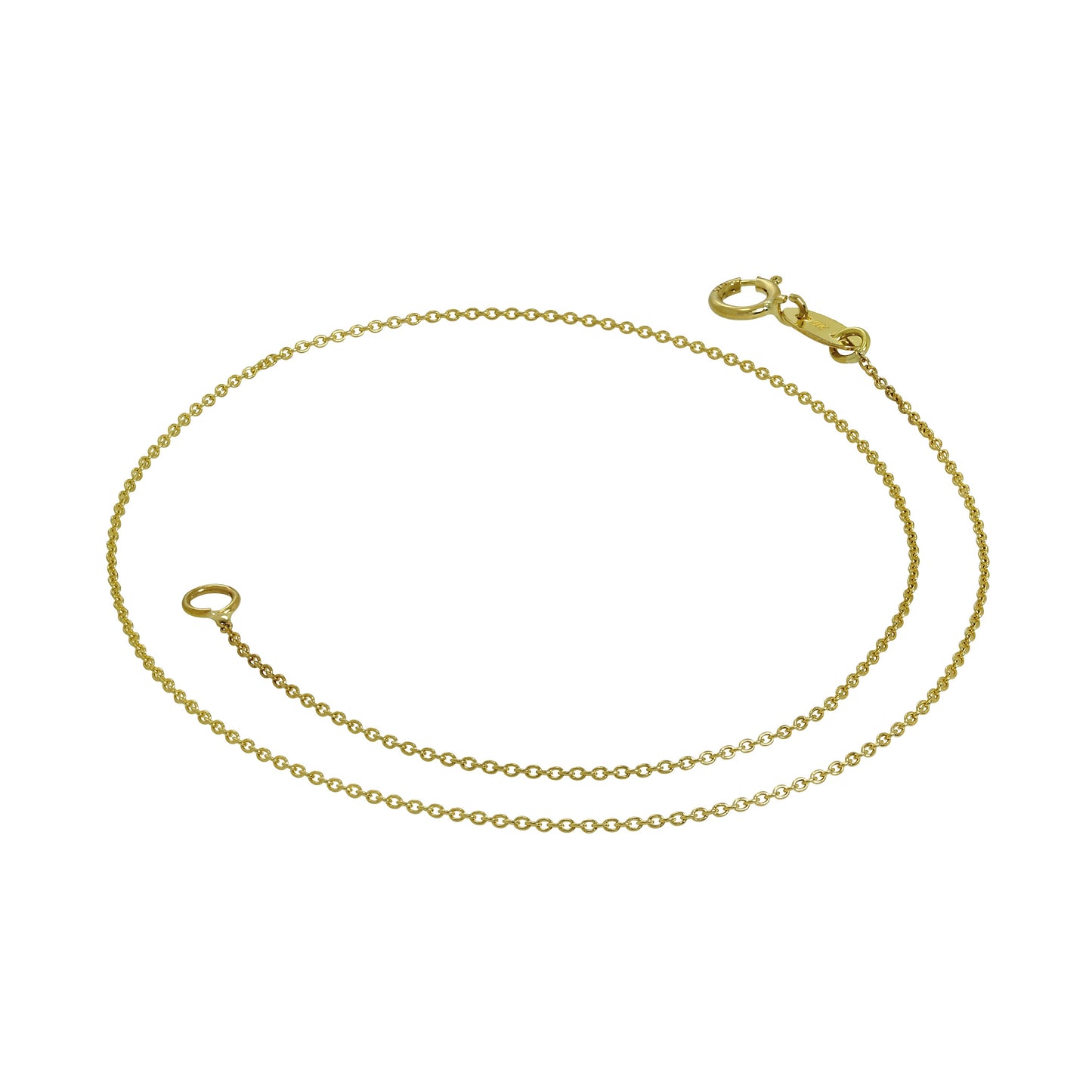 Bracelet de cheville gourmette en or 9 carats de 9,5 pouces