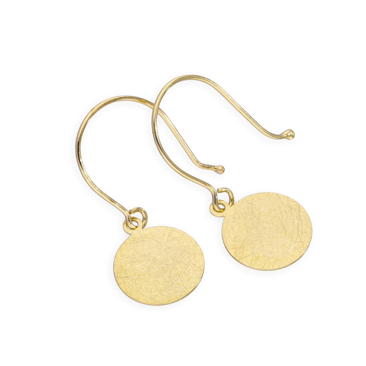 Boucles d'oreilles hameçons en or brossé 9 carats