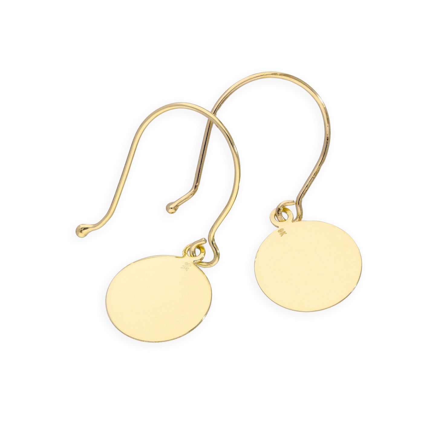 Boucles d'oreilles hameçons en or brossé 9 carats