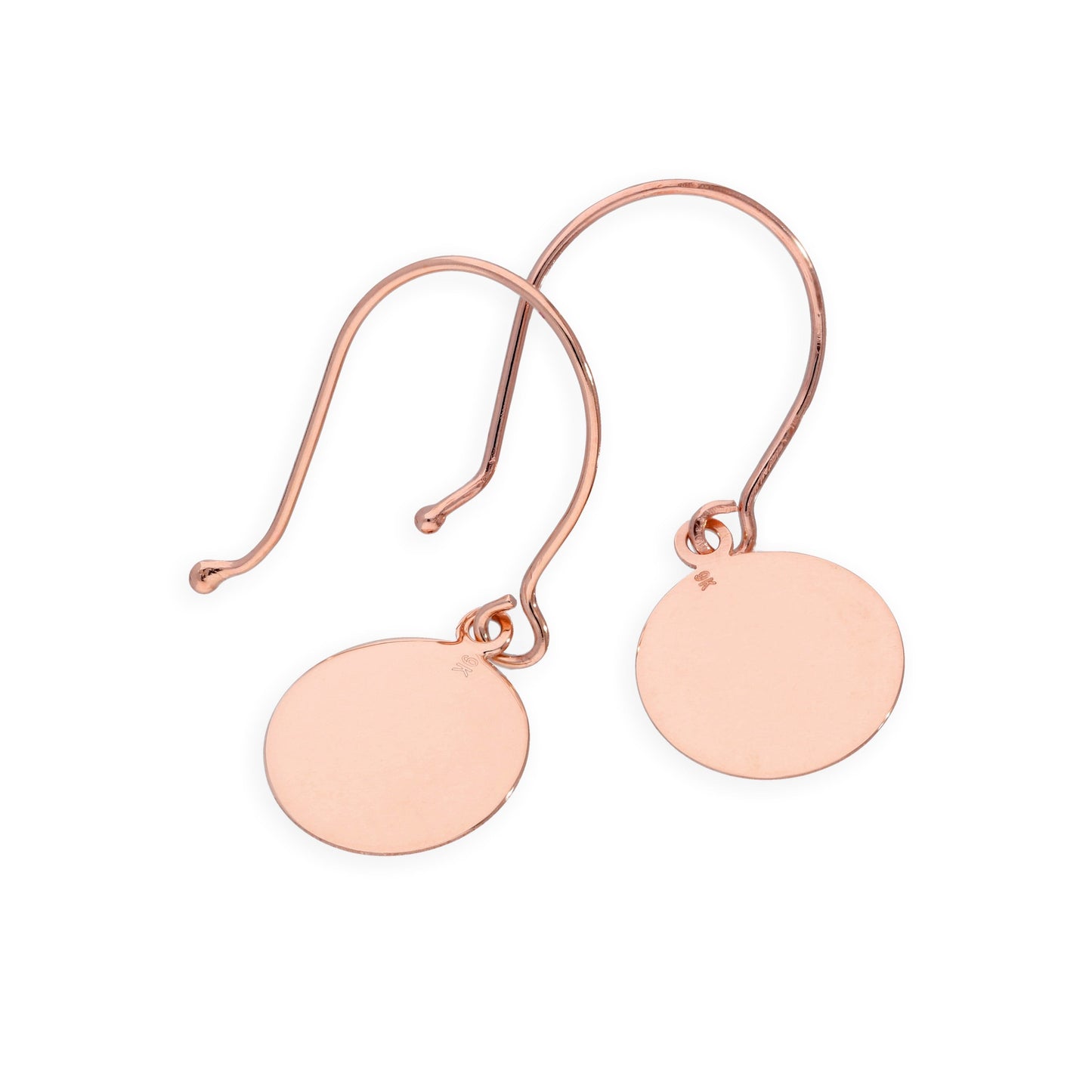 Boucles d'oreilles hameçons en or rose 9 carats brossé