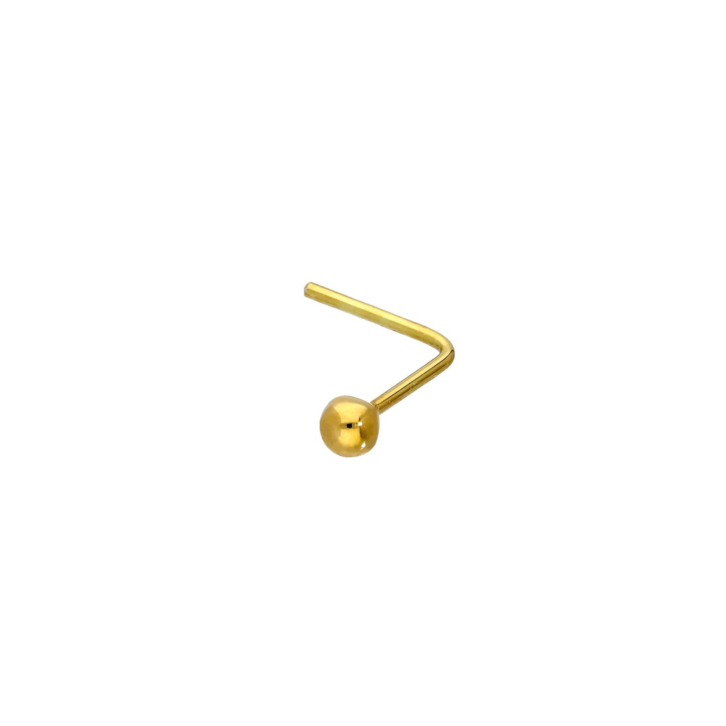 Piercing de nez en forme de L en or 9 carats 23Ga