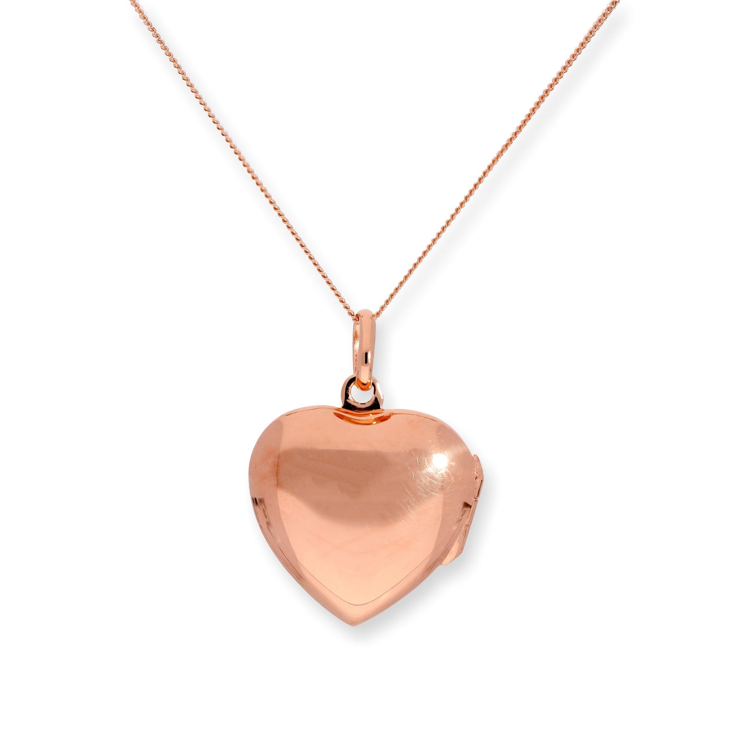 Médaillon en forme de cœur gravable en argent sterling plaqué or rose de 40 à 55 cm