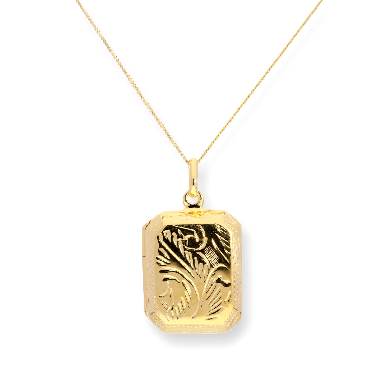 Médaillon octogonal gravé en argent sterling plaqué or de 40 à 55 cm