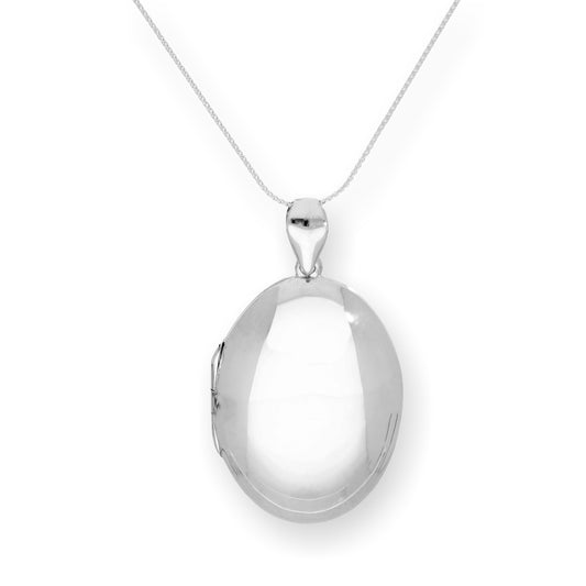 Grand médaillon ovale gravable en argent sterling sur chaîne de 40 à 55 cm