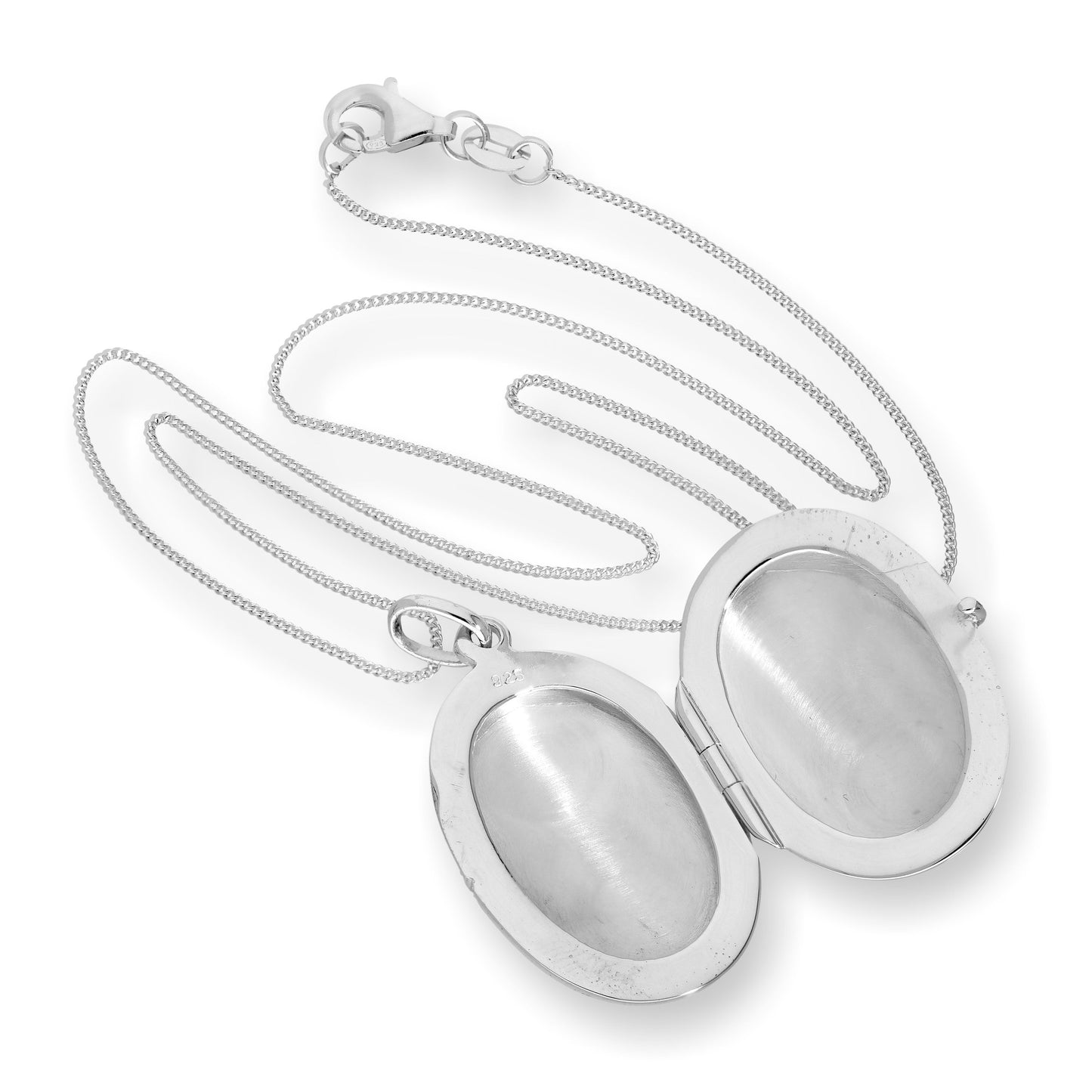 Médaillon ovale gravé en argent sterling de 40 à 55 cm
