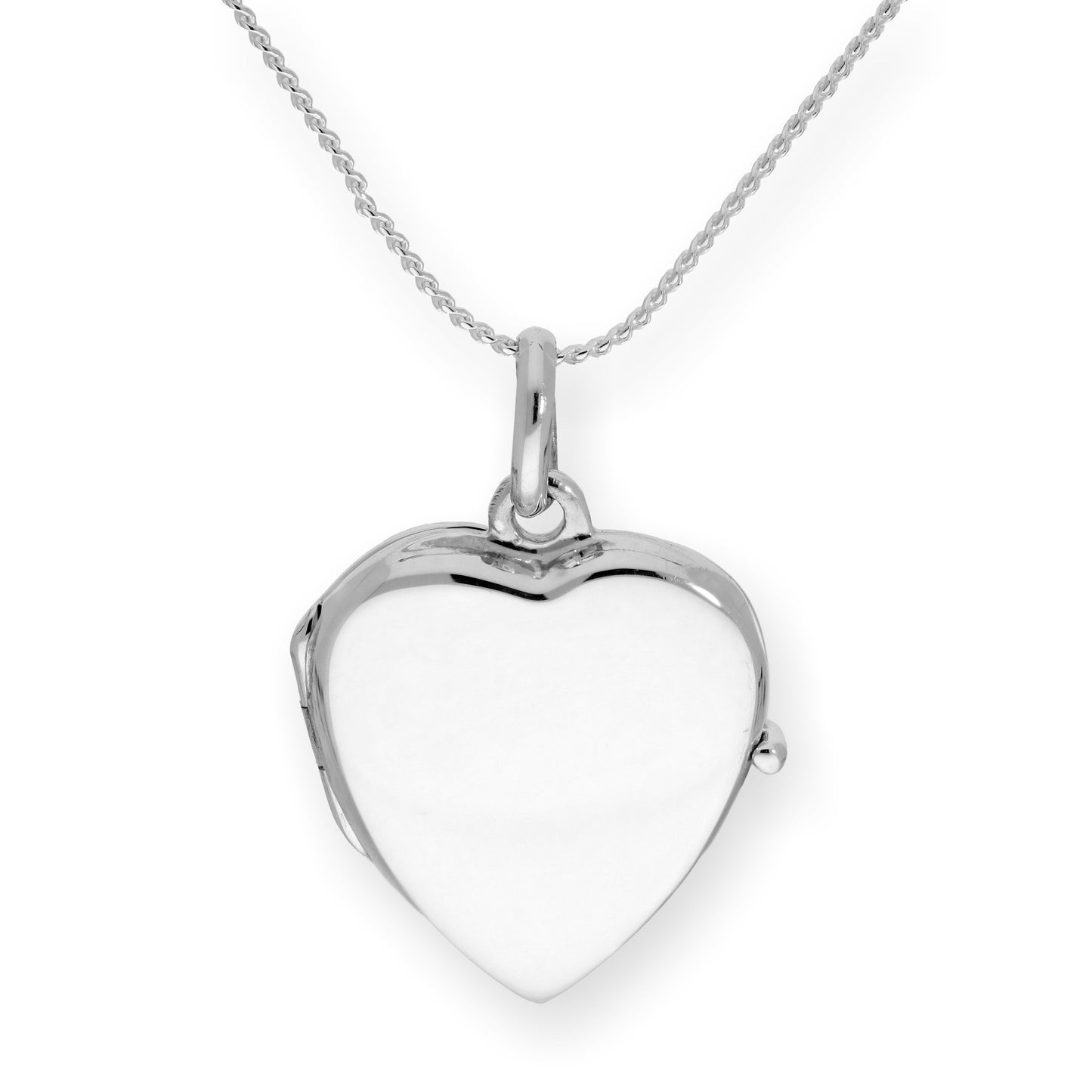 Médaillon en forme de cœur gravable en argent sterling sur chaîne de 40 à 55 cm