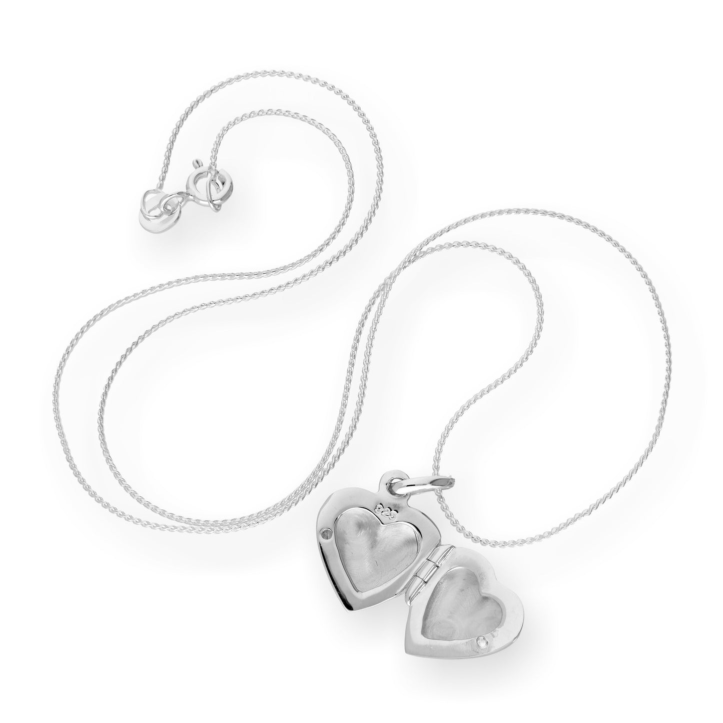 Médaillon en argent sterling à graver en forme de cœur gonflé de 40 à 55 cm