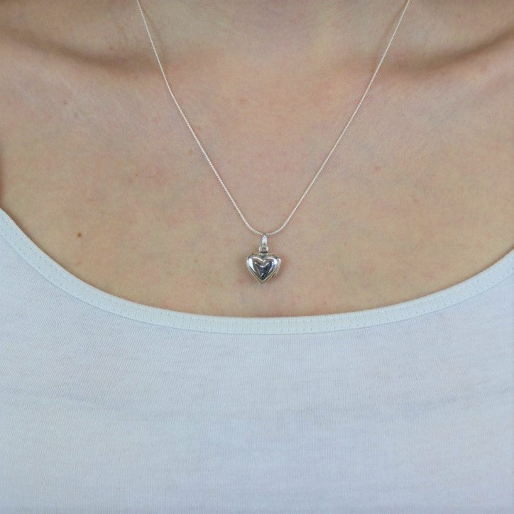 Médaillon en argent sterling à graver en forme de cœur gonflé de 40 à 55 cm