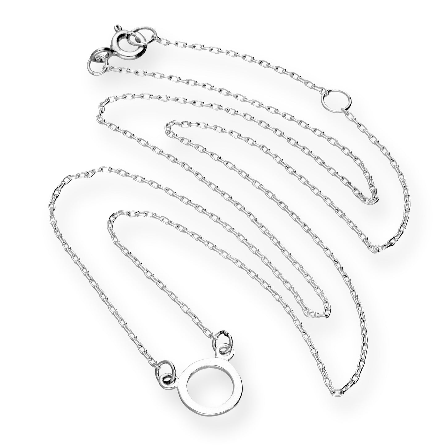Collier Karma Circle en argent sterling de 45 cm