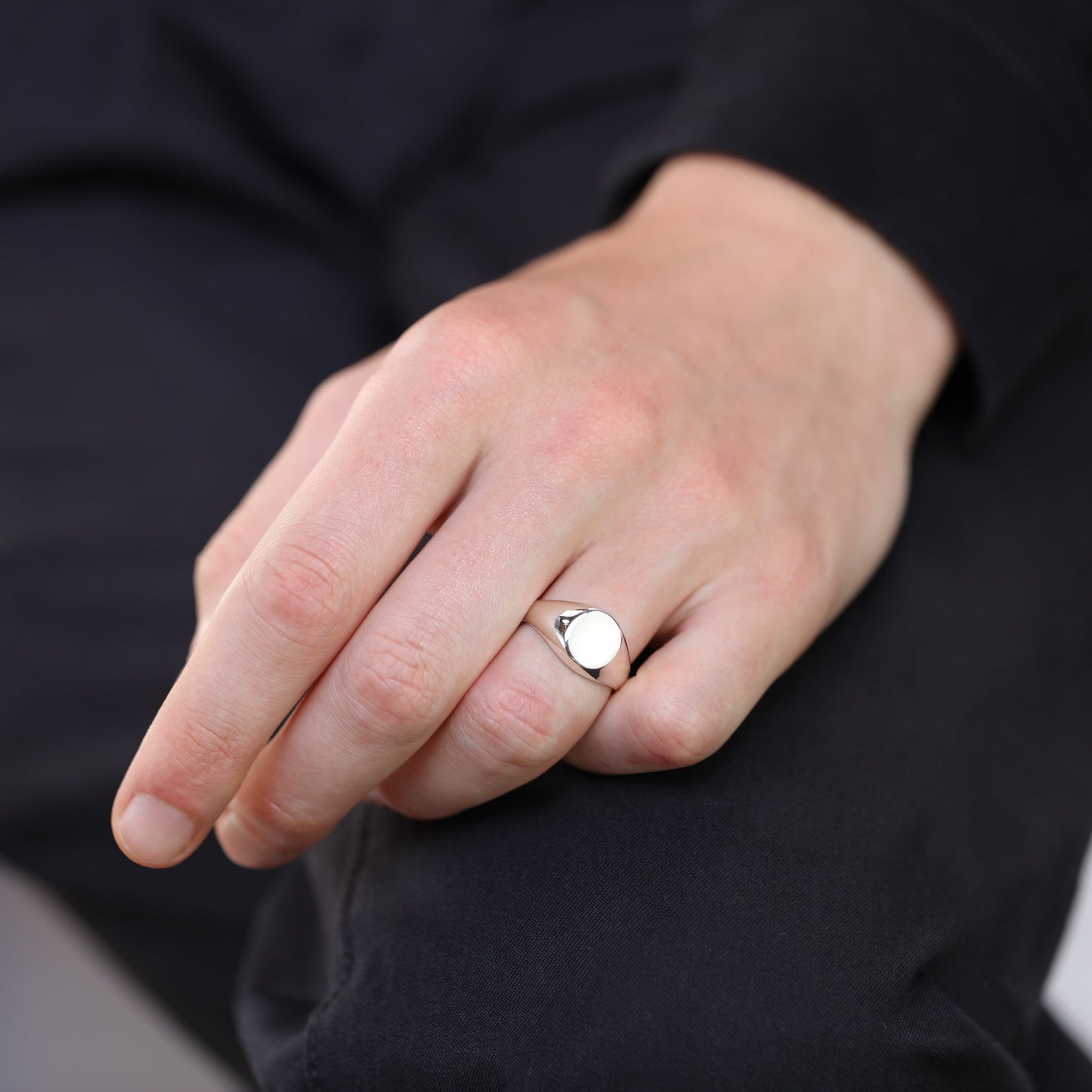Chevalière gravable en argent sterling pour homme, tailles J à Z+1