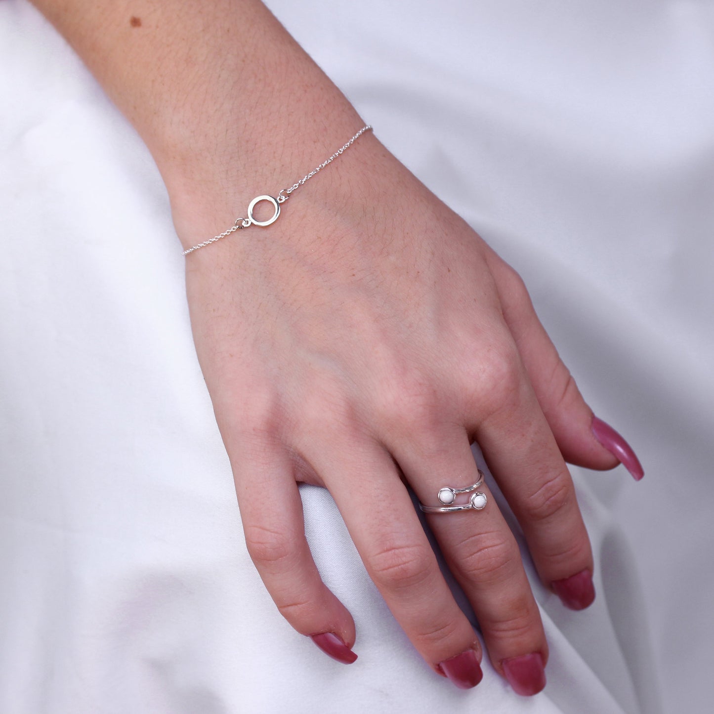 Bracelet Cercle Karma en argent sterling 7 pouces