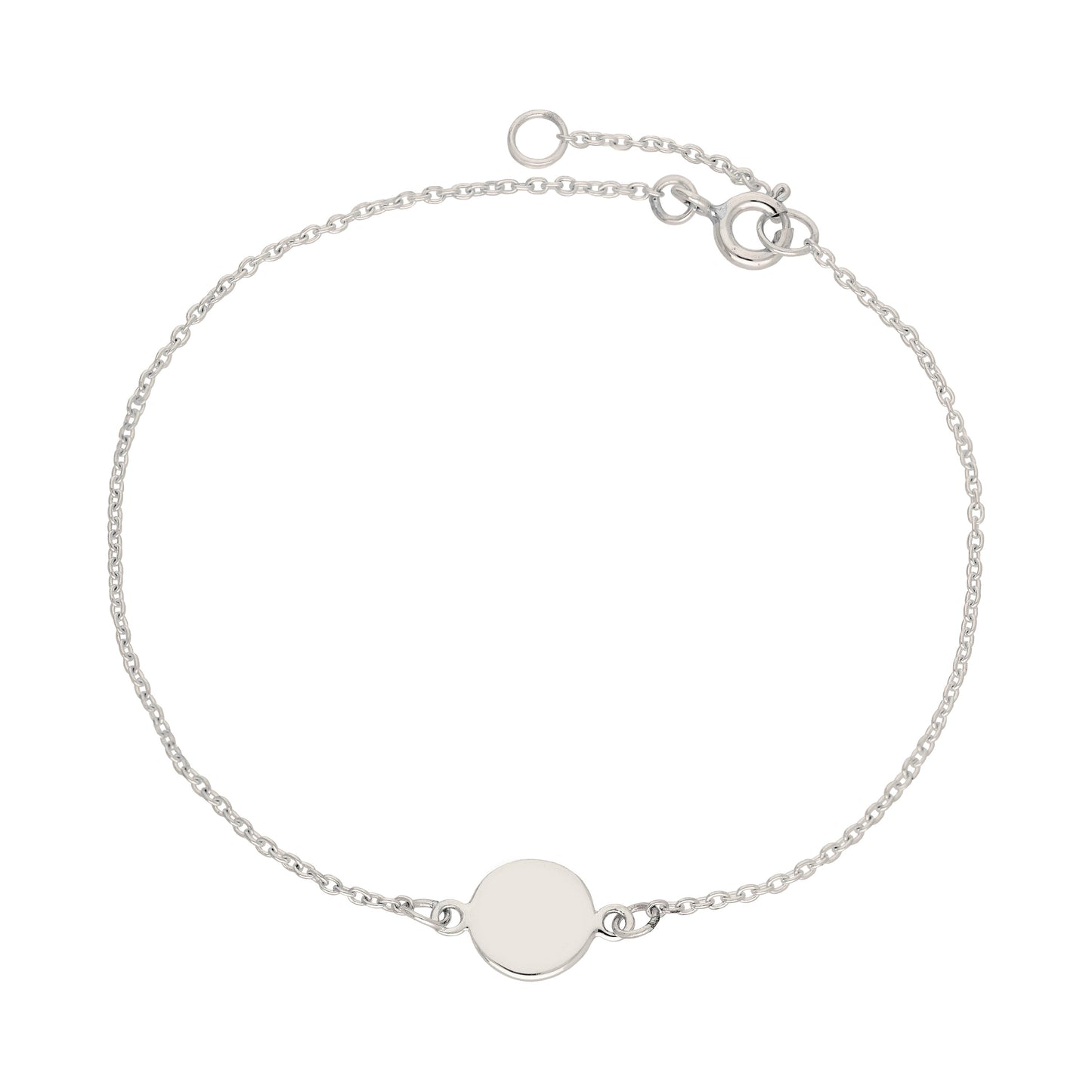 Bracelet en argent sterling de 18 cm avec cercle gravable
