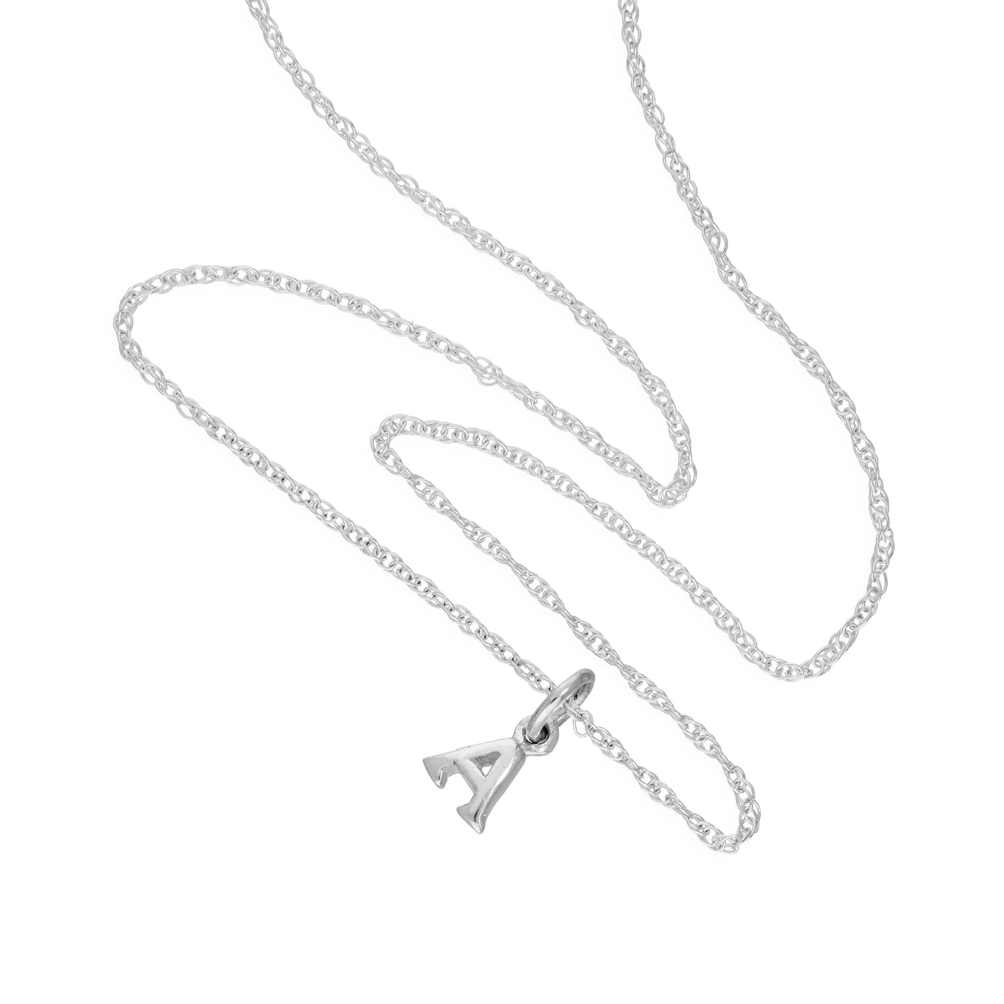 Collier avec pendentif minuscule en argent sterling, lettre A, 35,6 à 55,9 cm