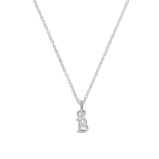 Collier avec pendentif minuscule en argent sterling, lettre B, 35,6 à 55,9 cm