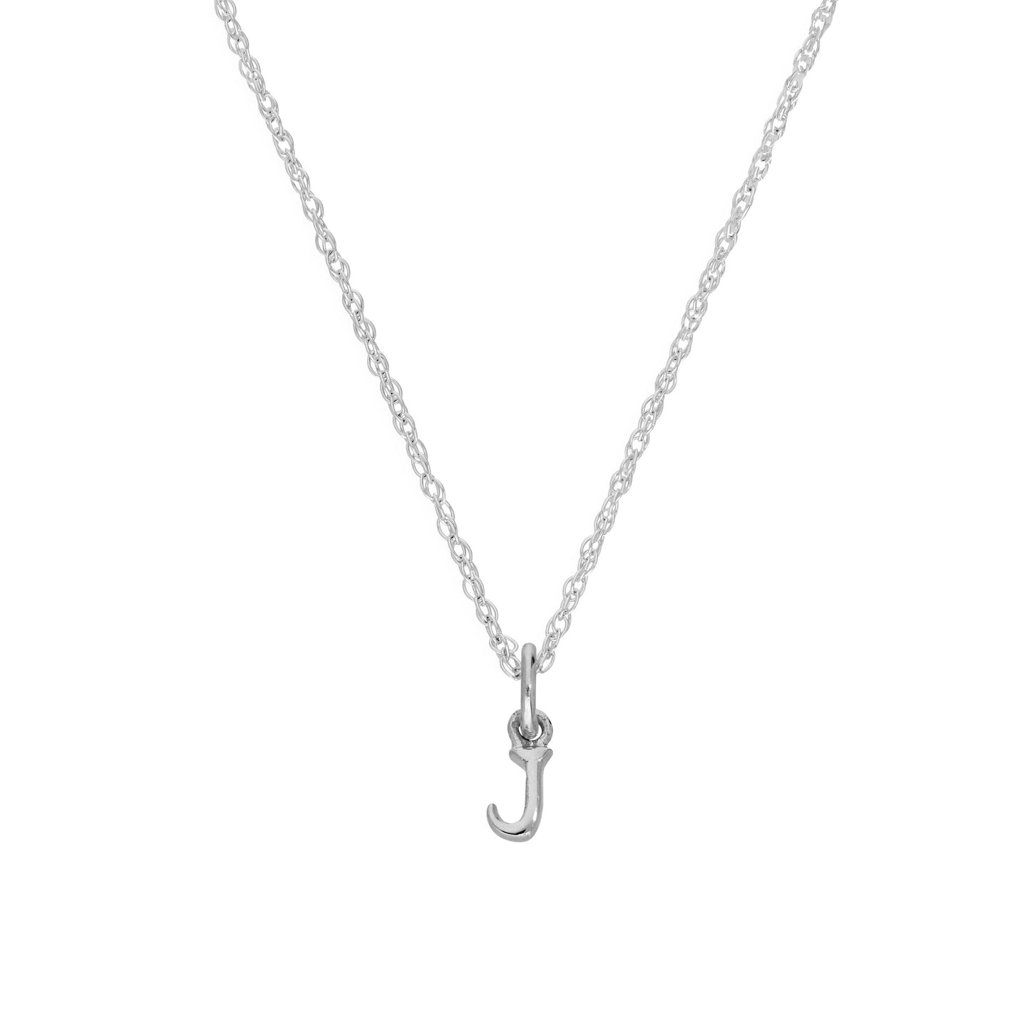 Collier avec pendentif minuscule en argent sterling, lettre J, 35,6 à 55,9 cm