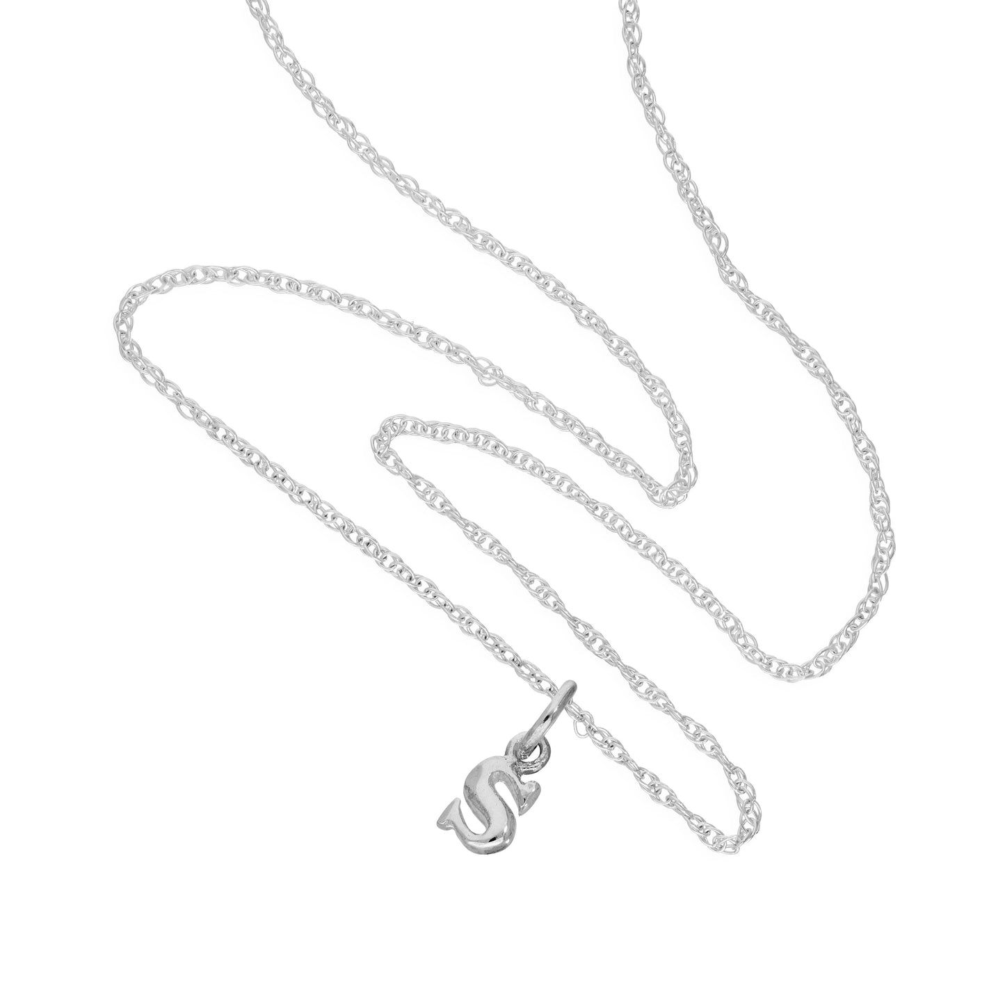 Collier avec pendentif minuscule en argent sterling, lettre S, 35,6 à 55,9 cm