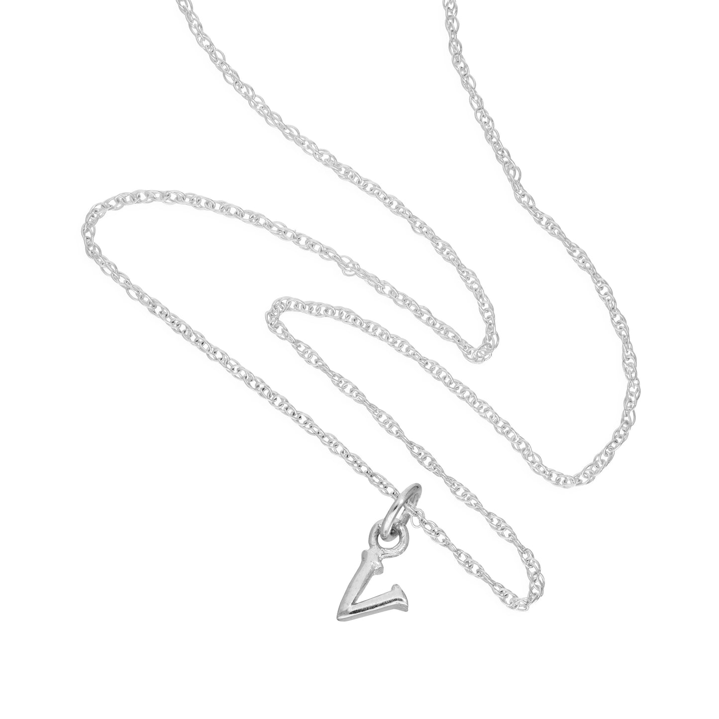 Collier avec pendentif minuscule lettre V en argent sterling, 35 à 55 cm