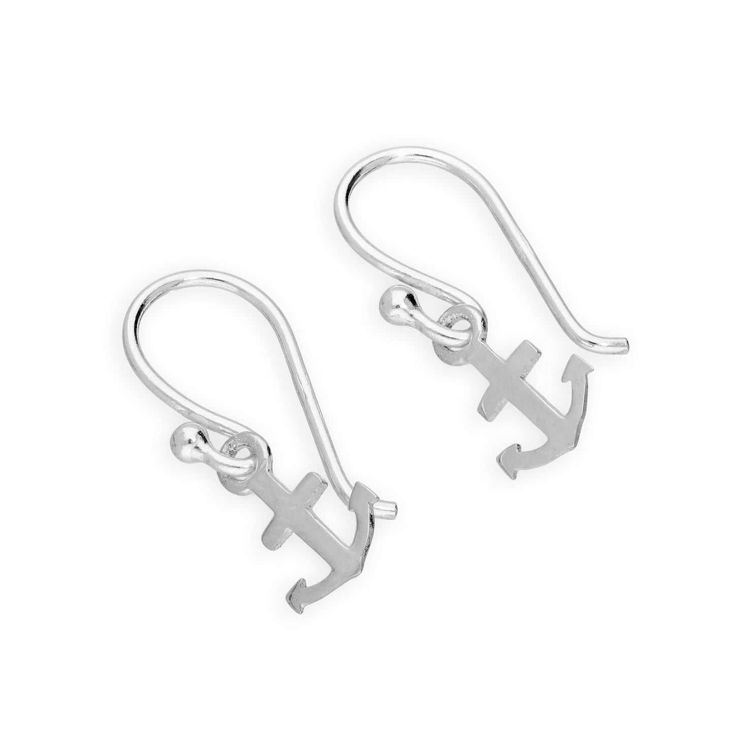 Boucles d'oreilles pendantes en argent sterling avec ancre