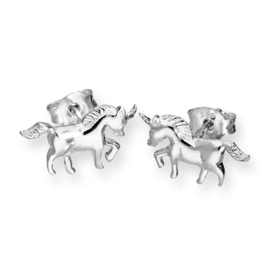 Boucles d'oreilles à tige licorne en argent sterling