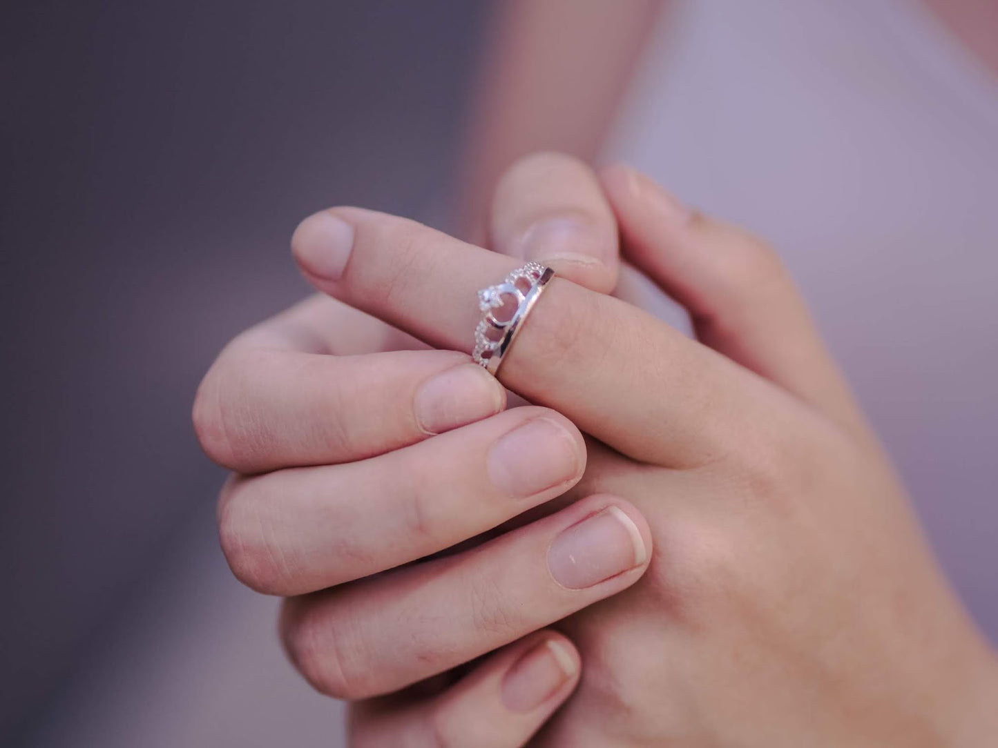 Bague diadème en argent sterling et cristal CZ transparent, tailles J à U
