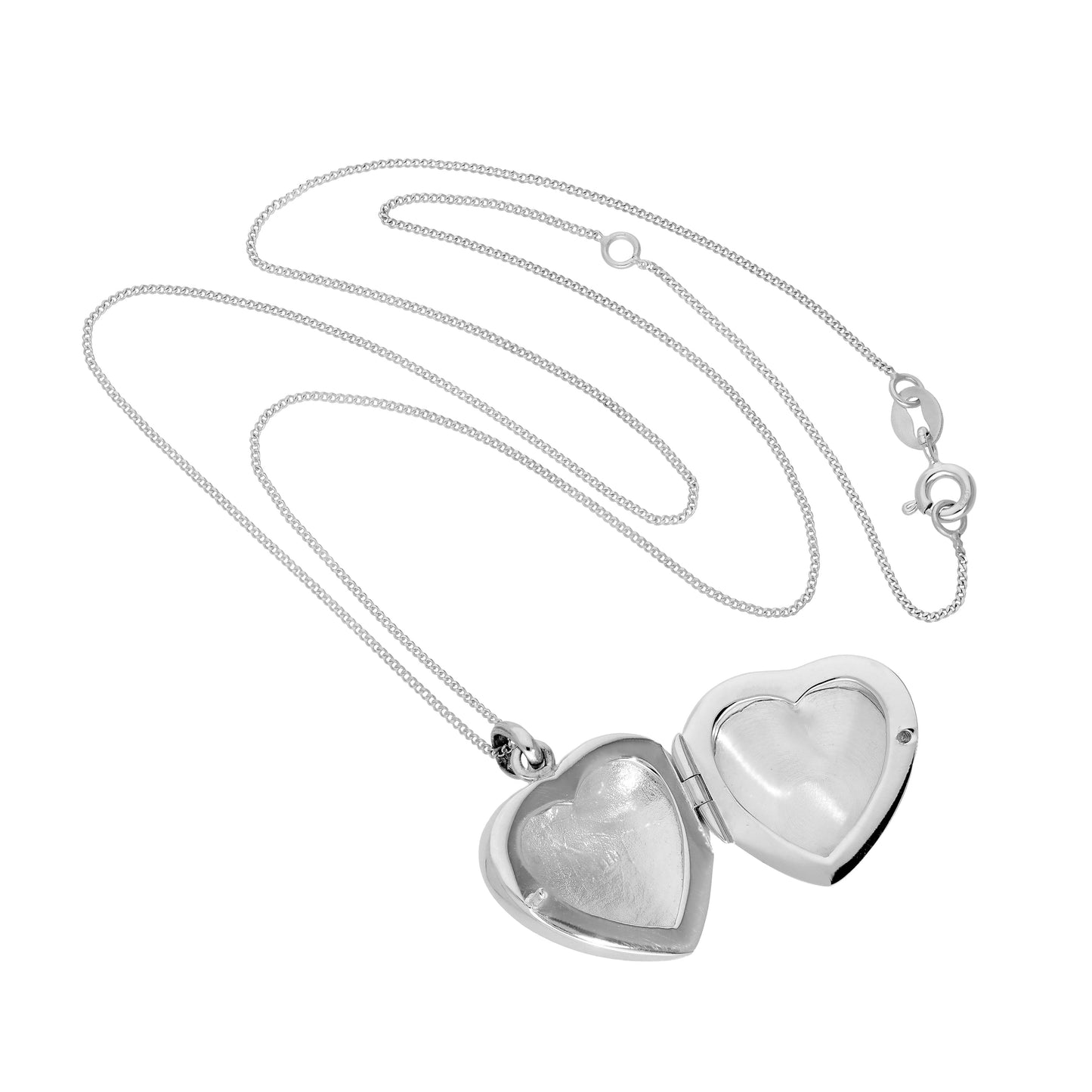 Médaillon en forme de cœur en argent sterling et nacre rose teintée, gravable, 40 à 55 cm