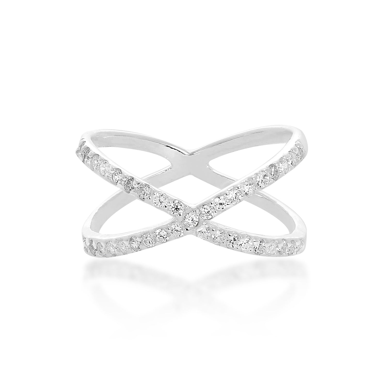 Bague en argent sterling et cristal CZ transparent, tailles K à X