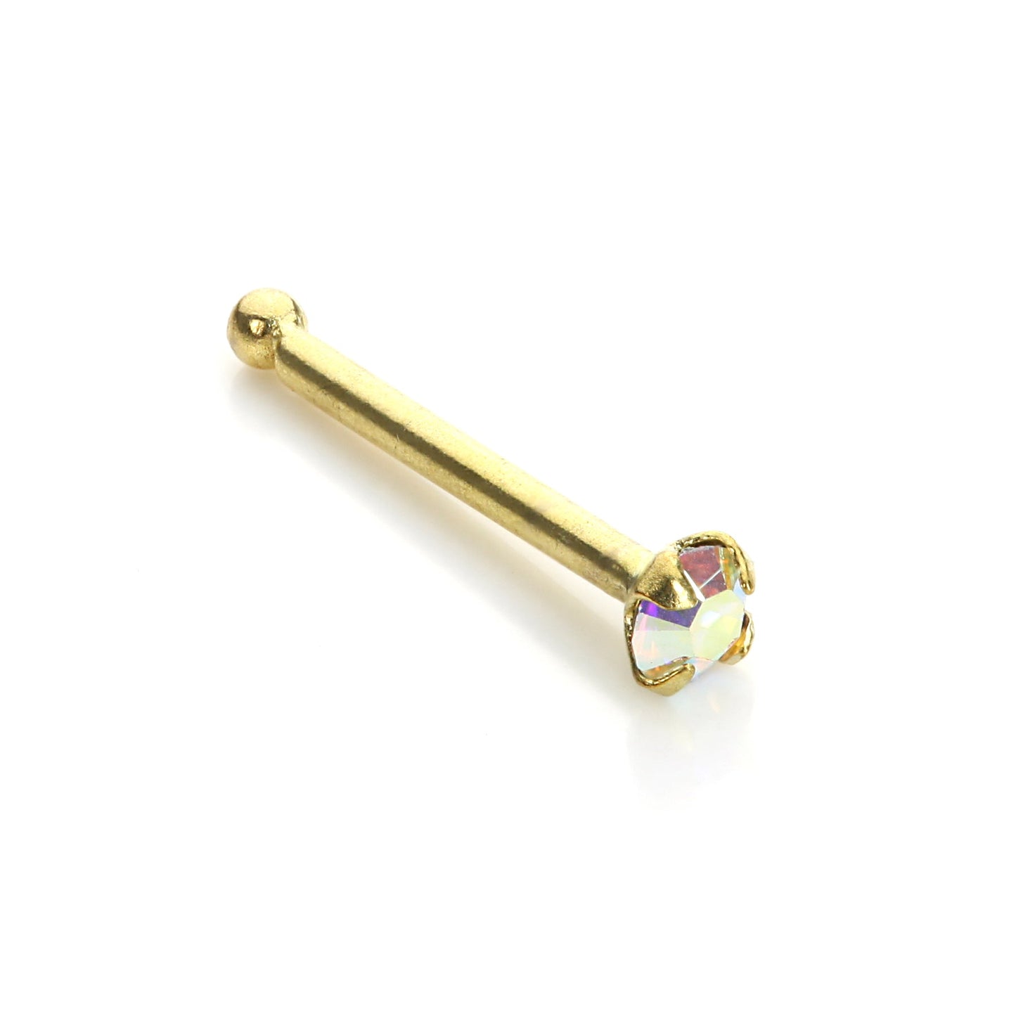 Piercing de nez Aurora Borealis en or jaune 9 carats