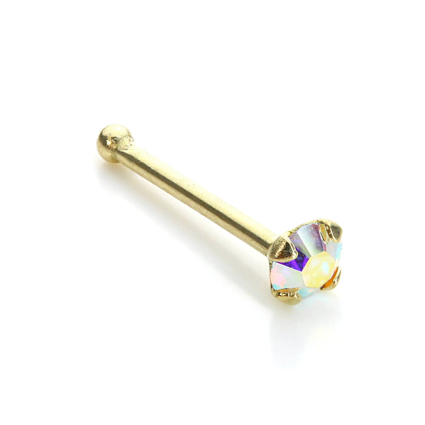 Piercing de nez Aurora Borealis en or jaune 9 carats