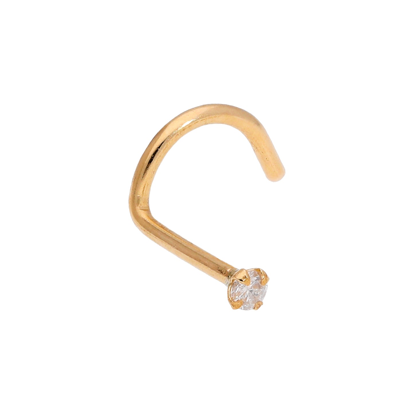 Vis de nez en or jaune 9 carats avec diamant