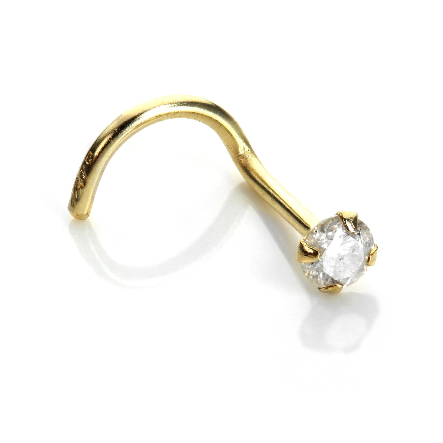 Vis de nez en or jaune 9 carats avec diamant