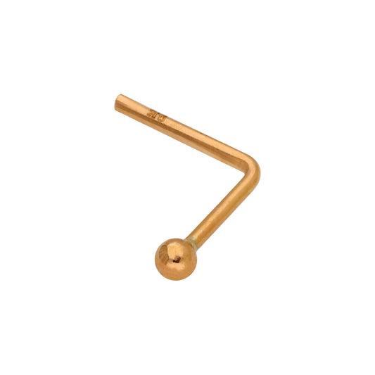 Clou de nez en forme de L en or jaune 9 carats - 1,5 mm