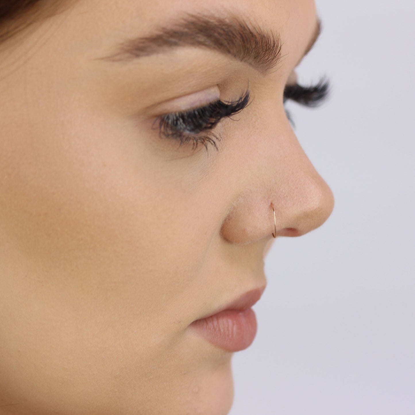 Piercing de nez en or rose 14 carats de 8 mm