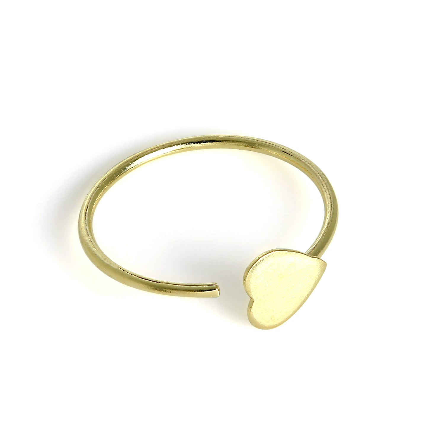 Anneau de nez ouvert en or 9 carats avec cœur plat